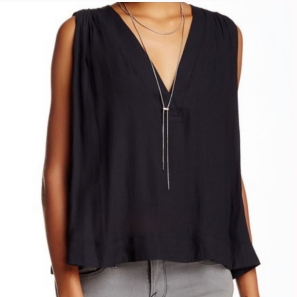 Free People Darcy Super V Top Black Size S